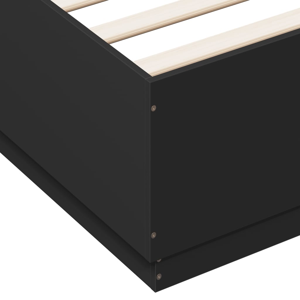 Okvir za krevet crni 150x200 cm konstruirano drvo