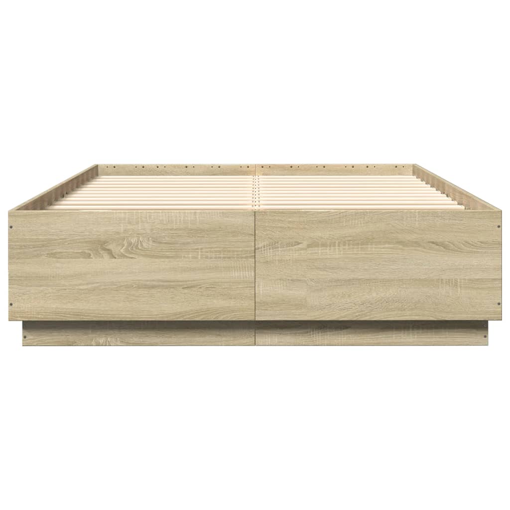 Okvir za krevet boja hrasta 140 x 200 cm konstruirano drvo