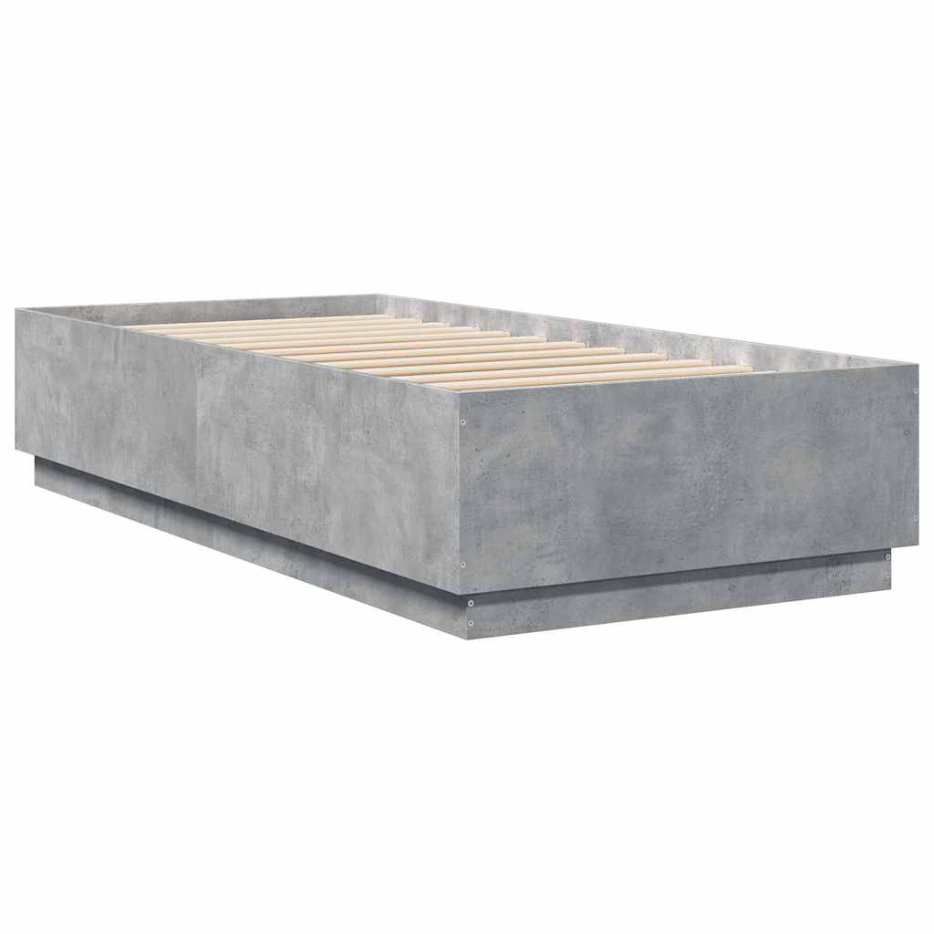 Okvir kreveta boja betona 100x200 cm od konstruiranog drva