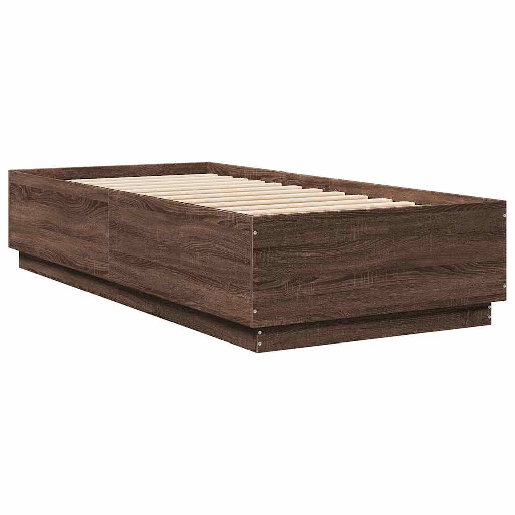 Okvir za krevet smeđi hrast 100 x 200 cm konstruirano drvo