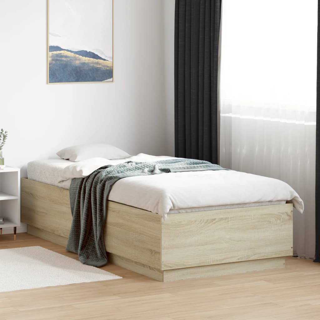 Okvir za krevet boja hrasta 90x200 cm konstruirano drvo