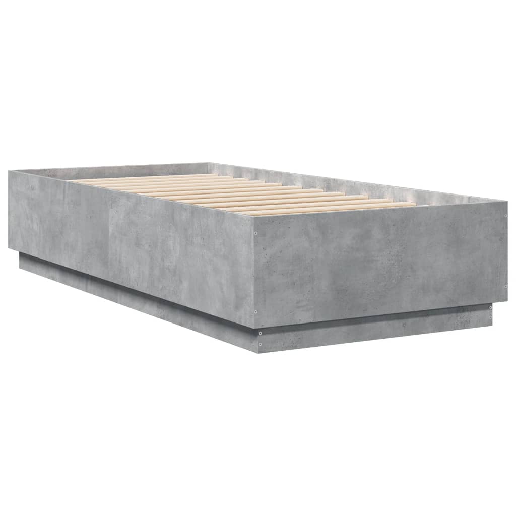 Okvir kreveta boja betona 90x200 cm od konstruiranog drva