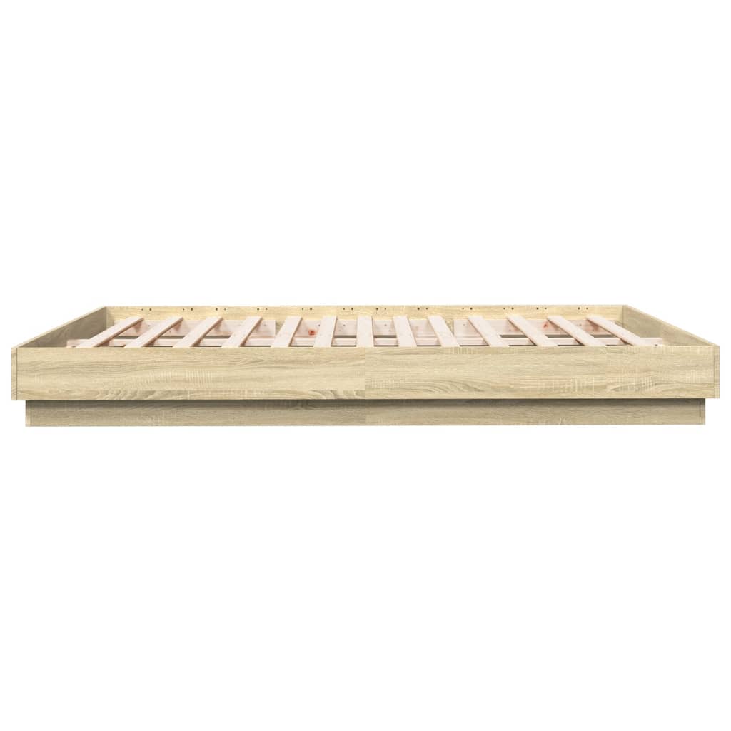 Okvir kreveta s LED svjetlima boja hrasta sonome 200 x 200 cm
