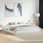 Okvir kreveta s LED svjetlima bijeli 180 x 200 cm