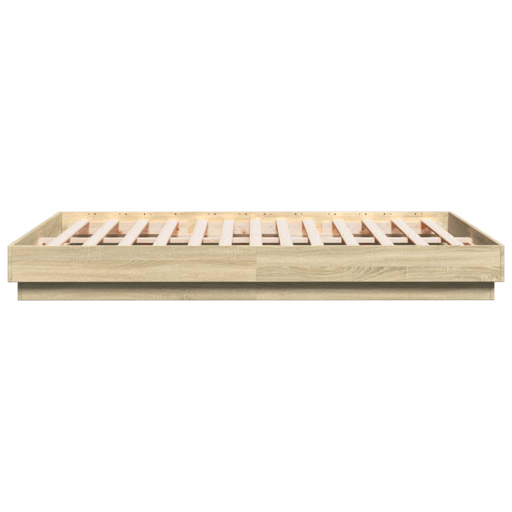 Okvir kreveta s LED svjetlima boja hrasta sonome 150 x 200 cm