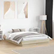 Okvir kreveta s LED svjetlima boja hrasta sonome 135 x 190 cm