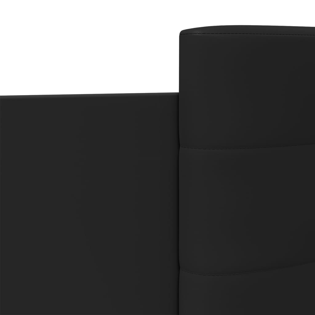 Okvir kreveta s uzglavljem i LED svjetlima crni 100 x 200 cm