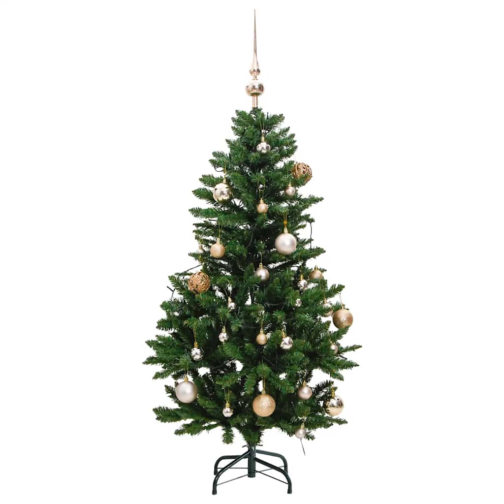 Umjetno božićno drvce 150 LED sa šarkama i kuglicama 120 cm