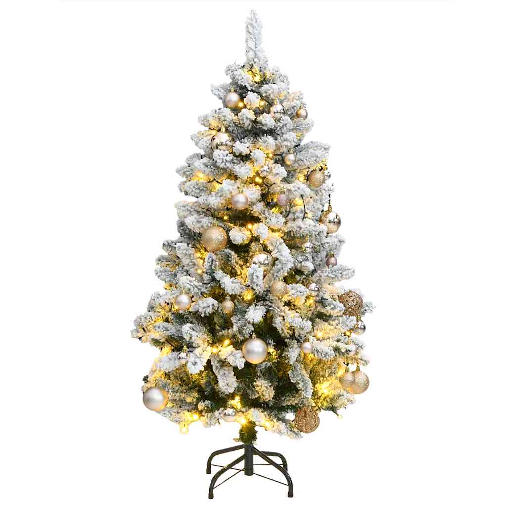 Umjetno božićno drvce 150 LED sa šarkama i kuglicama 120 cm