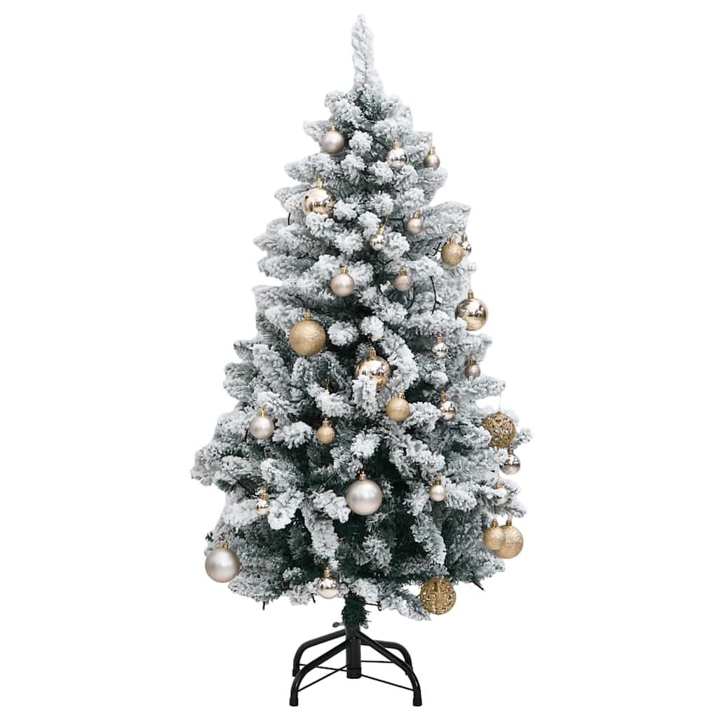 Umjetno božićno drvce 150 LED sa šarkama i kuglicama 120 cm