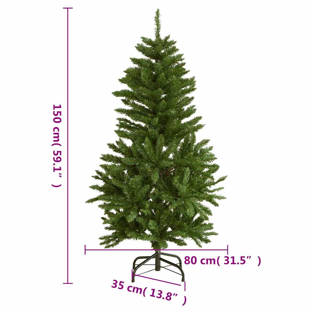 Umjetno božićno drvce 150 LED sa šarkama i kuglicama 150 cm