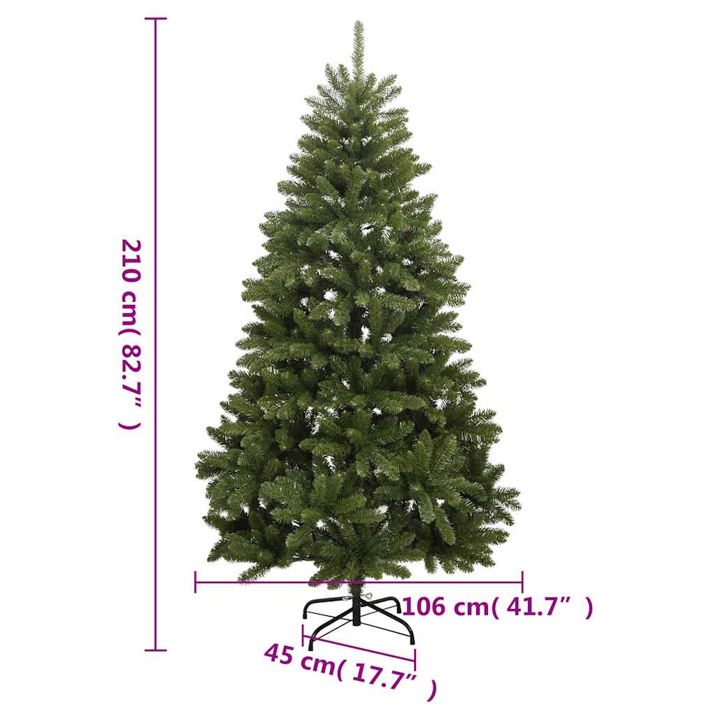 Umjetno božićno drvce 300 LED sa šarkama i kuglicama 210 cm