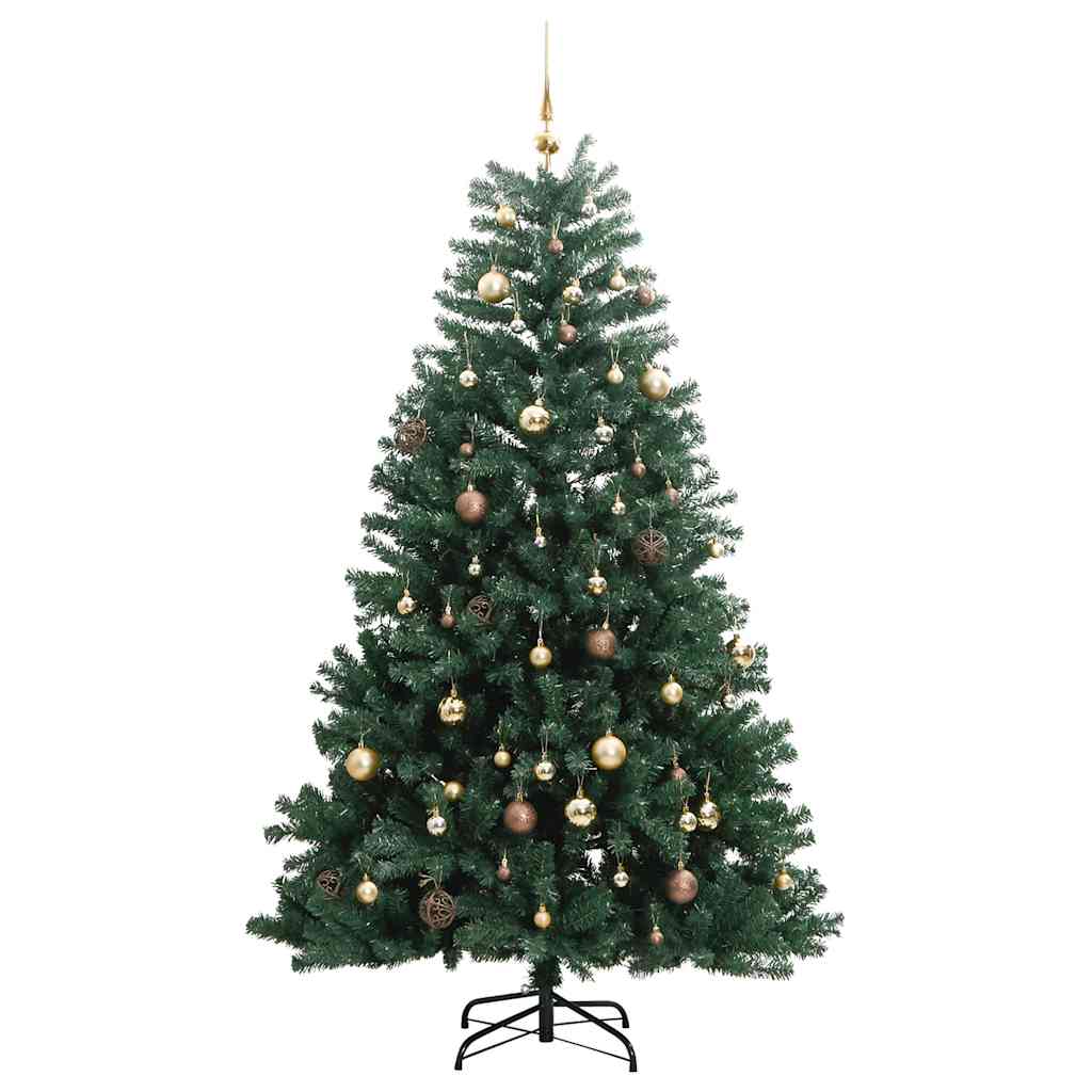 Umjetno božićno drvce 300 LED sa šarkama i kuglicama 210 cm