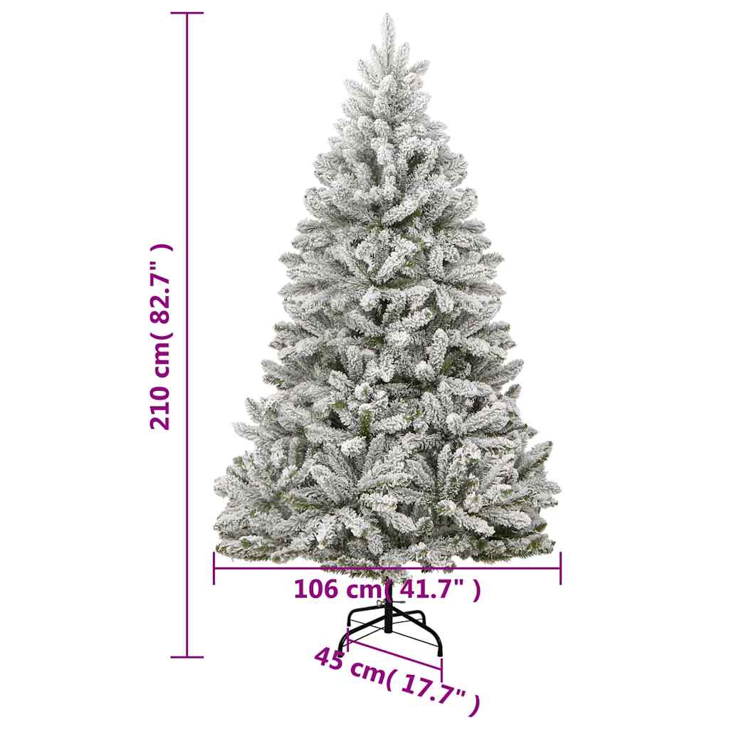 Umjetno božićno drvce 300 LED sa šarkama i kuglicama 210 cm