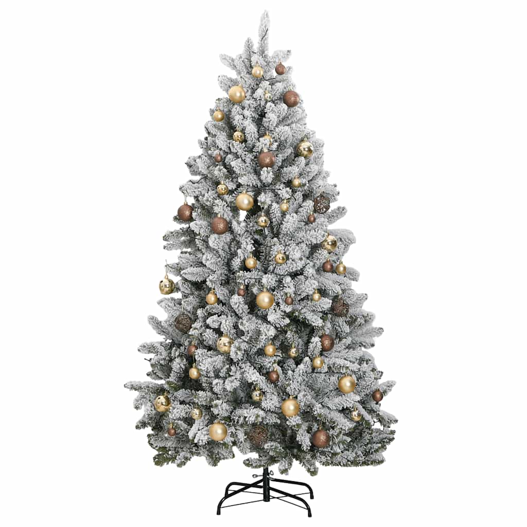 Umjetno božićno drvce 300 LED sa šarkama i kuglicama 210 cm