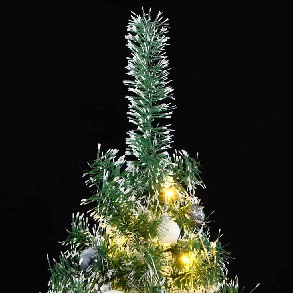 Umjetno božićno drvce 300 LED s kuglicama i snijegom 240 cm