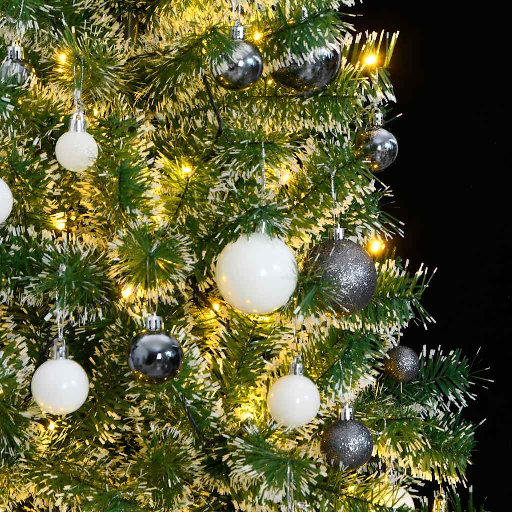 Umjetno božićno drvce 300 LED s kuglicama i snijegom 240 cm