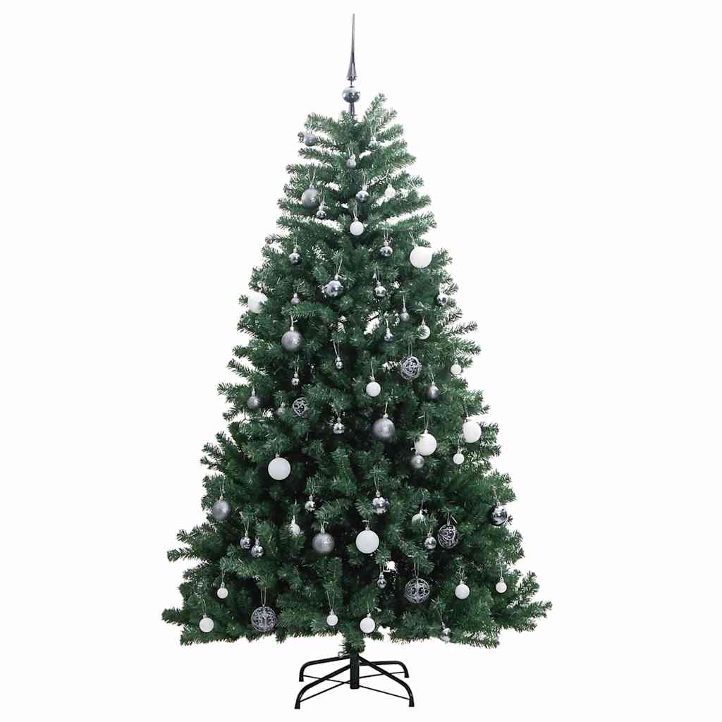 Umjetno božićno drvce 300 LED sa šarkama i kuglicama 210 cm