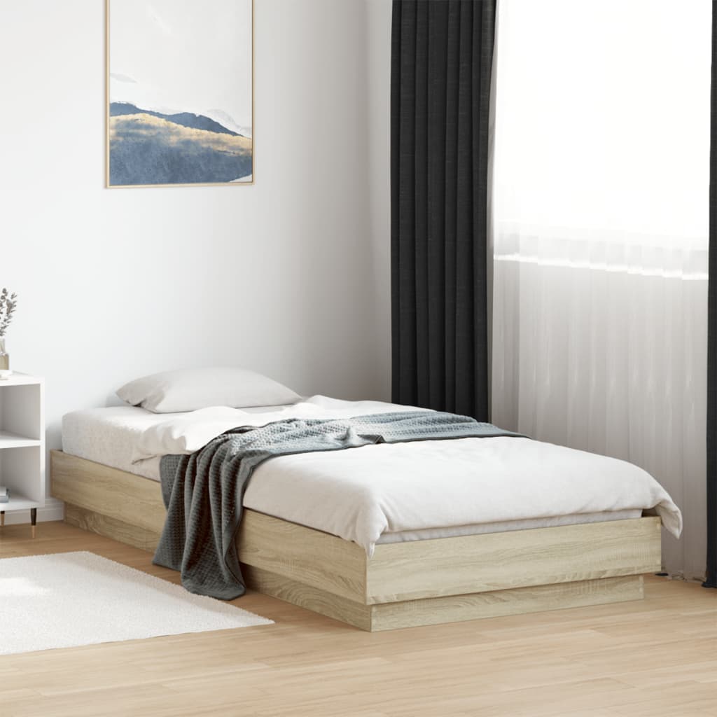 Okvir za krevet s LED svjetlima boja hrasta sonome 100 x 200 cm