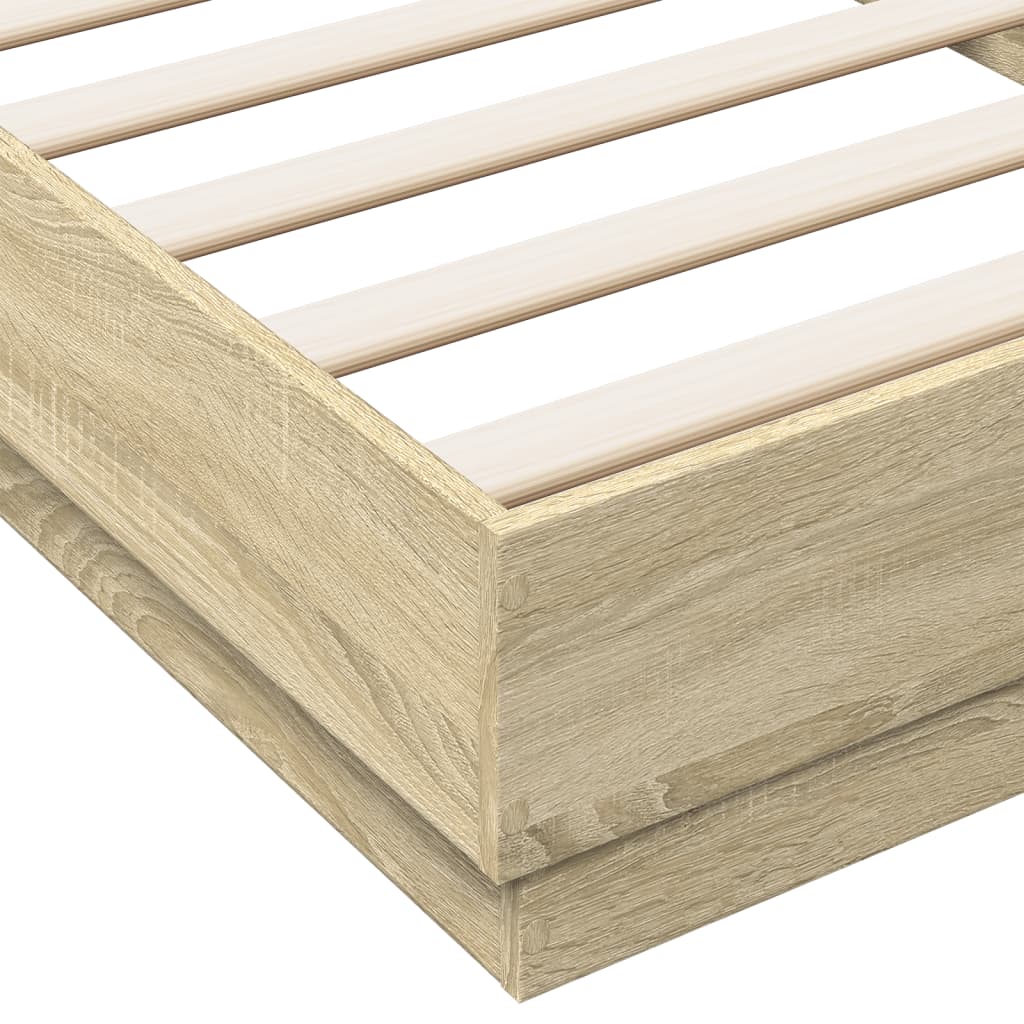 Okvir za krevet s LED svjetlima boja hrasta sonome 100 x 200 cm
