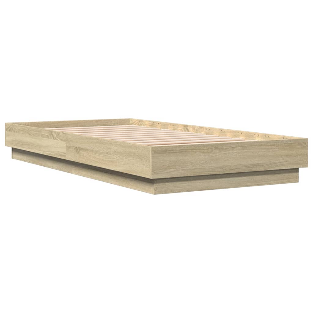 Okvir kreveta s LED svjetlima boja hrasta sonome 90 x 190 cm