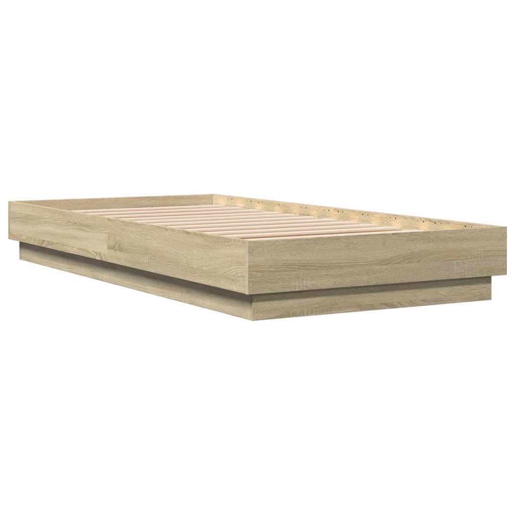 Okvir kreveta s LED svjetlima boja hrasta sonome 90 x 190 cm
