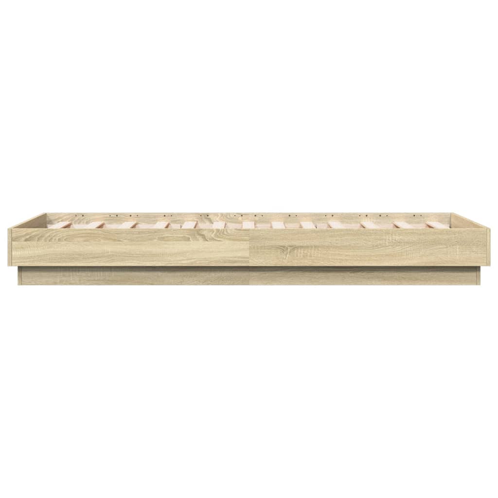 Okvir kreveta s LED svjetlima boja hrasta sonome 75 x 190 cm