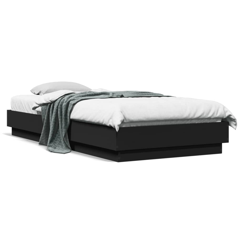 Okvir za krevet crni 100x200 cm konstruirano drvo