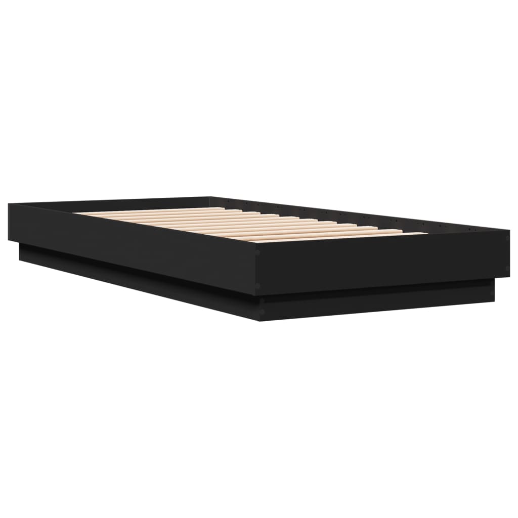 Okvir za krevet crni 100x200 cm konstruirano drvo