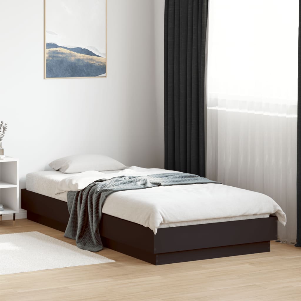 Okvir za krevet crni 100x200 cm konstruirano drvo