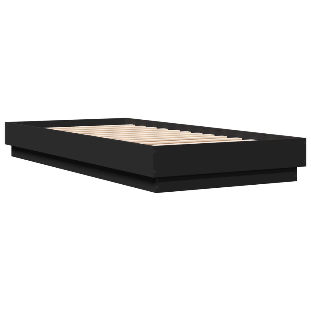 Okvir za krevet crni 90x200 cm konstruirano drvo