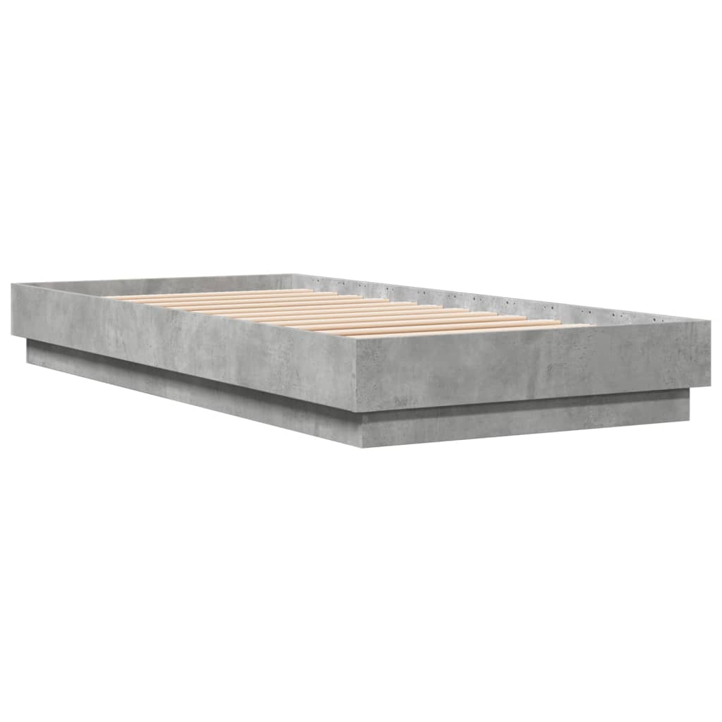 Okvir kreveta boja betona 90x200 cm od konstruiranog drva
