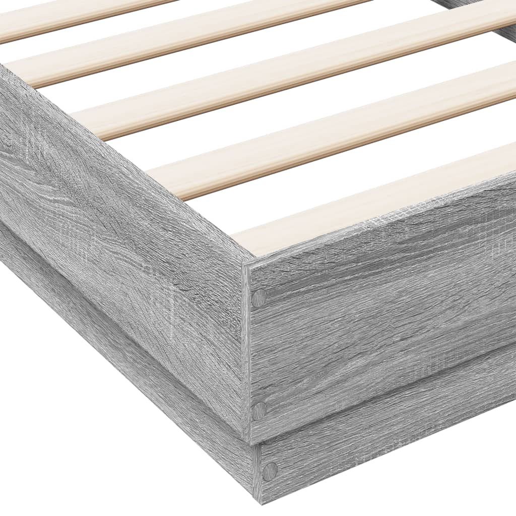 Okvir za krevet boja hrasta 75 x 190 cm od konstruiranog drva