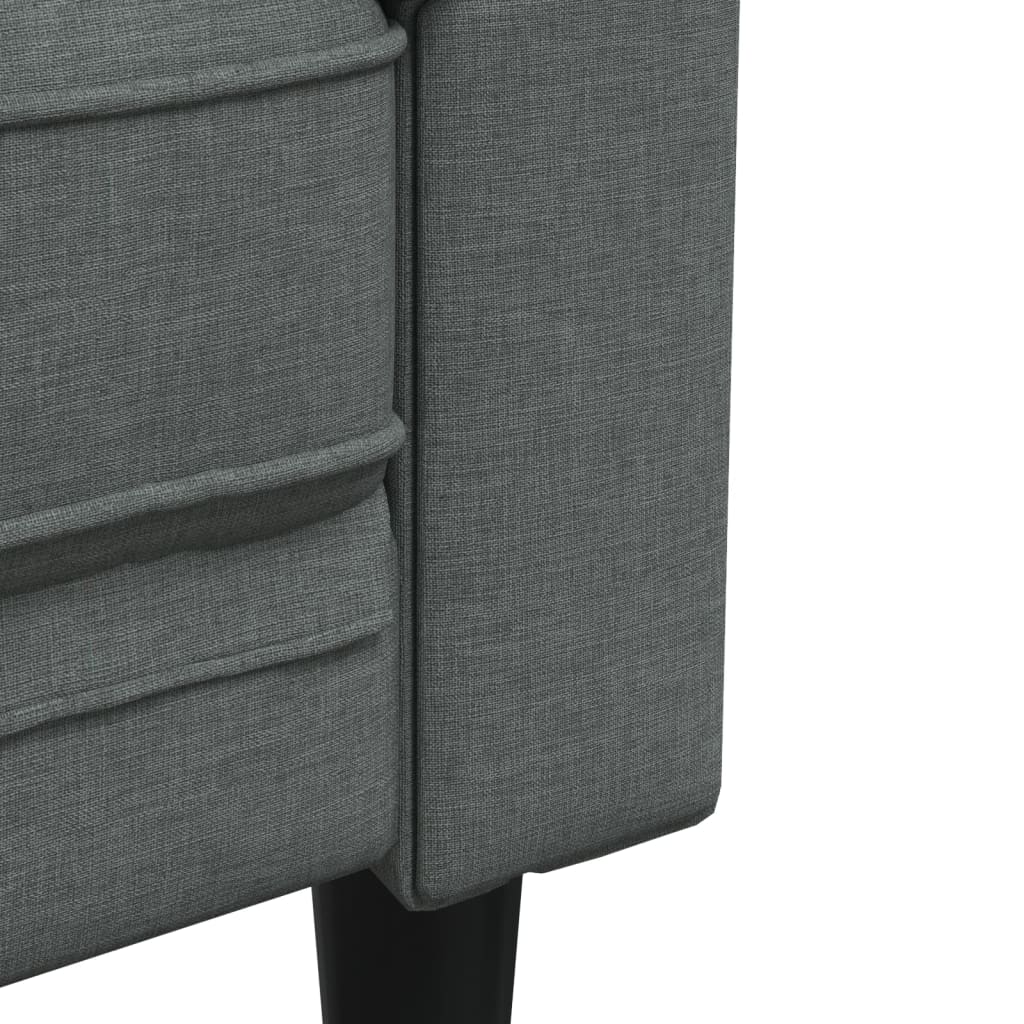 3-dijelni set sofa tamnosivi od tkanine