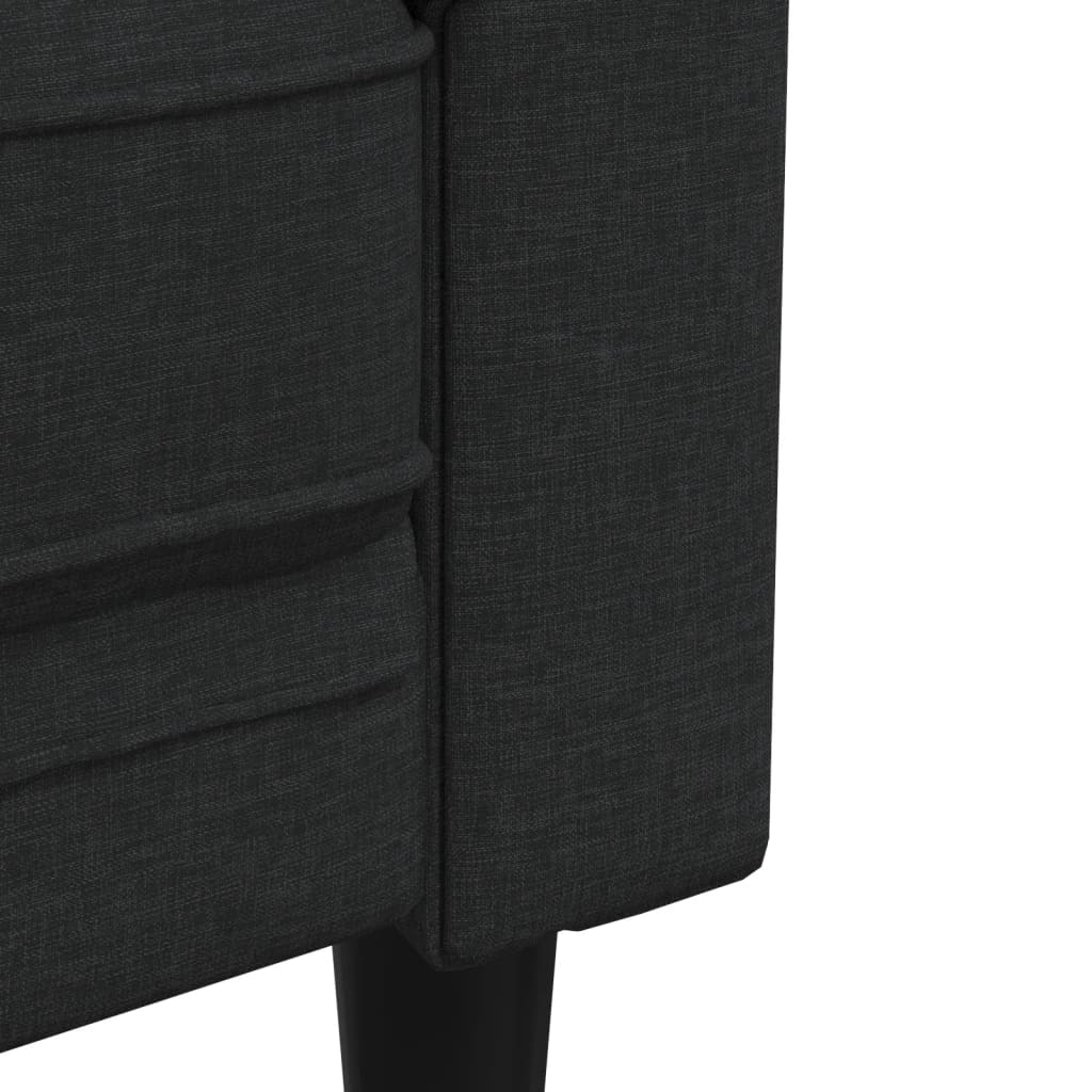 3-dijelni set sofa crni od tkanine
