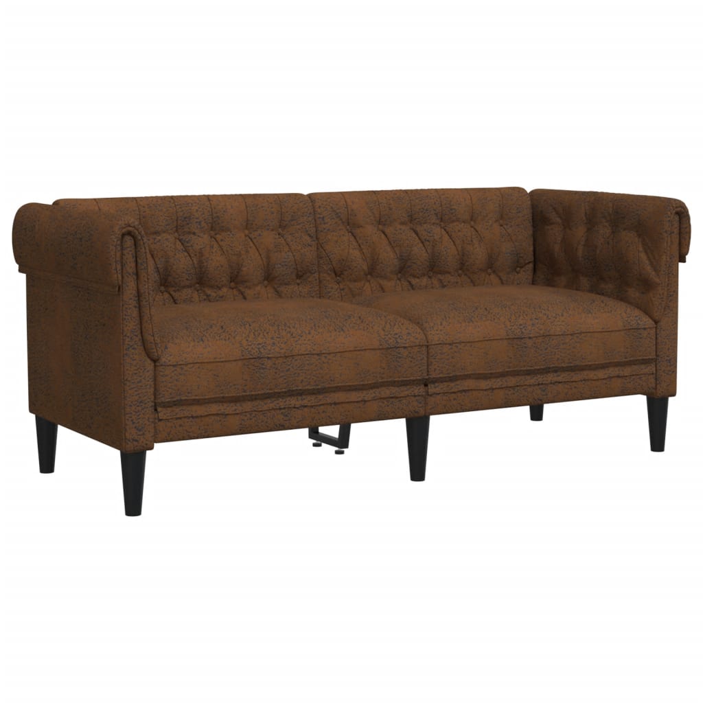 3-dijelni set sofa smeđi od tkanine