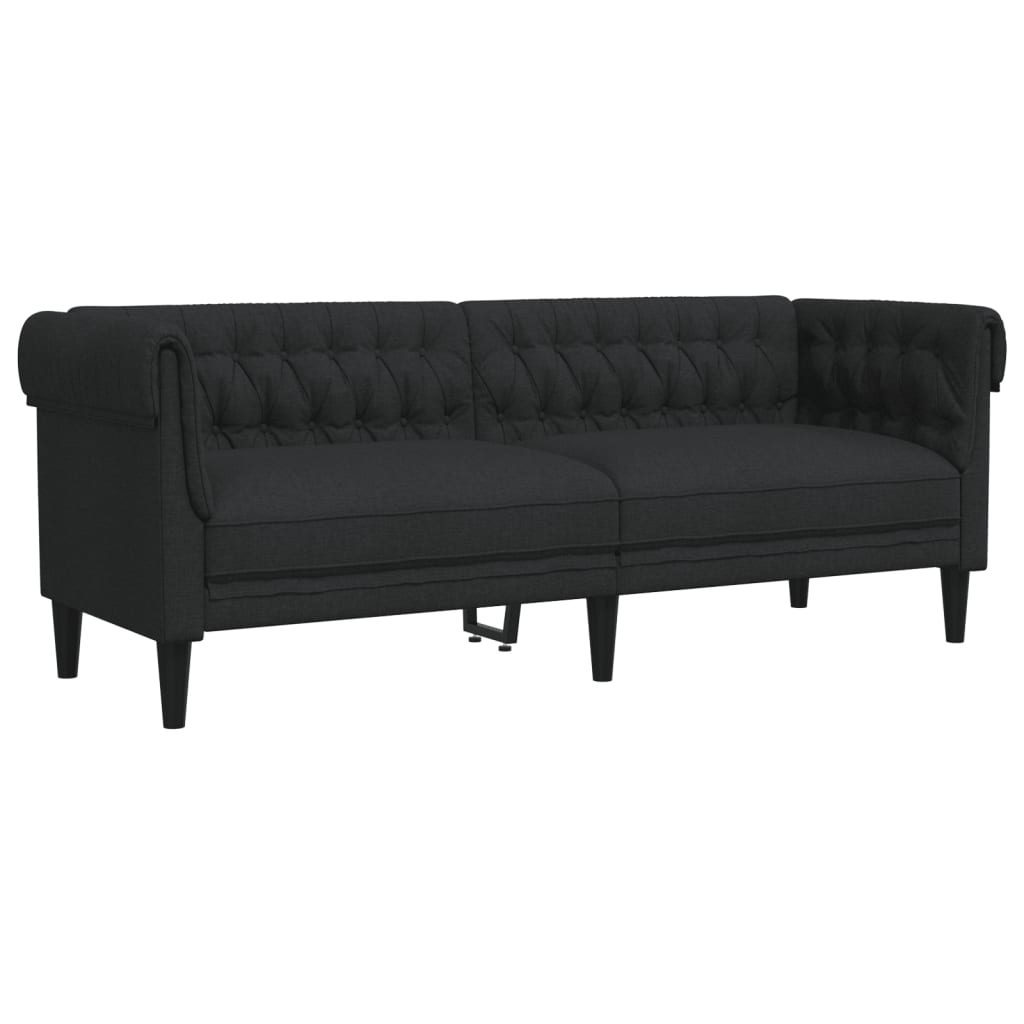 2-dijelni set sofa crni od tkanine