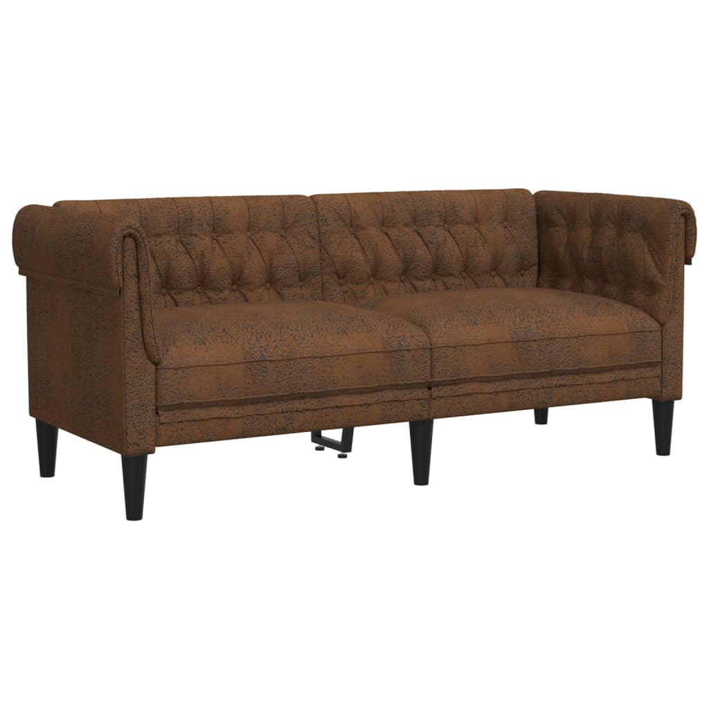 2-dijelni set sofa smeđi od tkanine