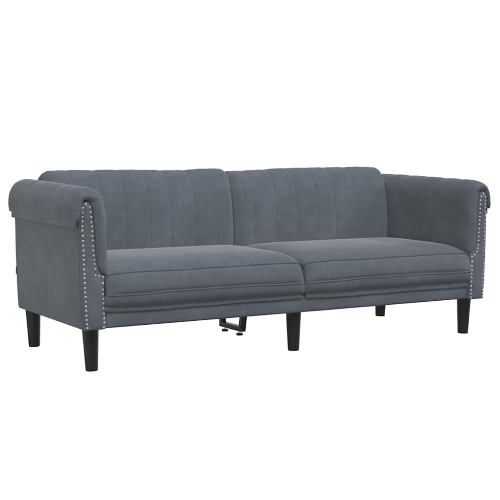 3-dijelni set sofa tamnosivi baršunasti