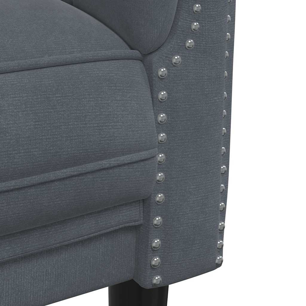 3-dijelni set sofa tamnosivi baršunasti