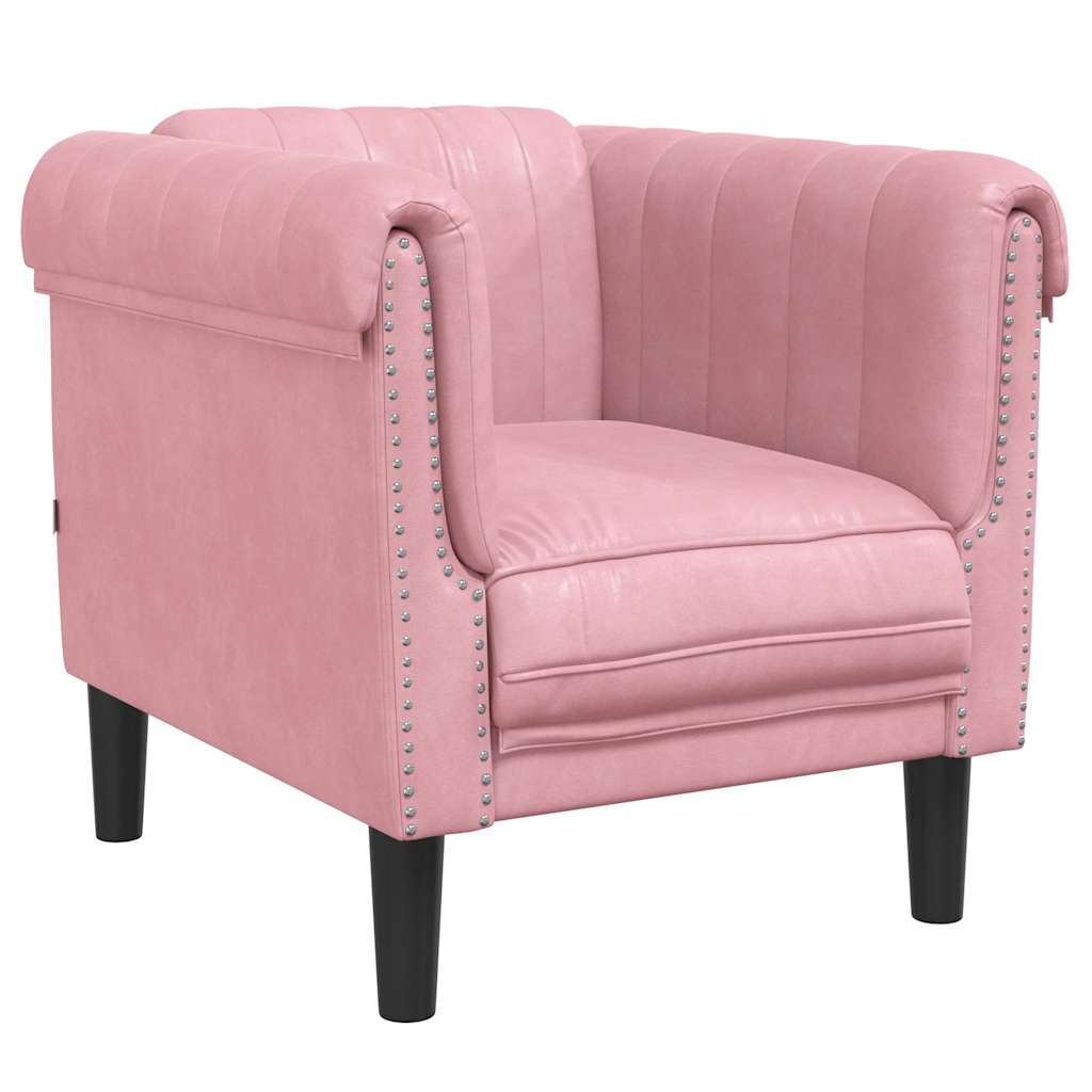 3-dijelni set sofa ružičasti baršunasti