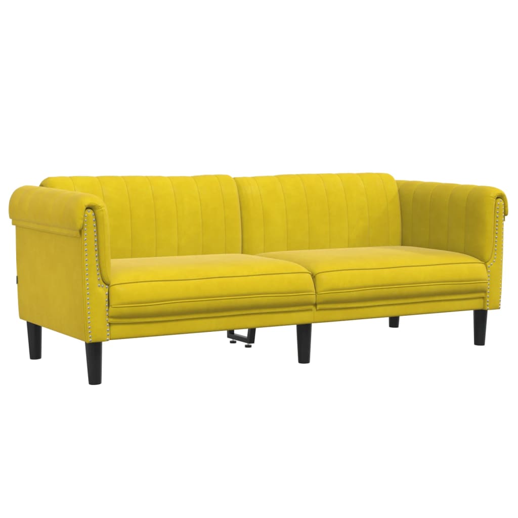 3-dijelni set sofa s žuti baršunast
