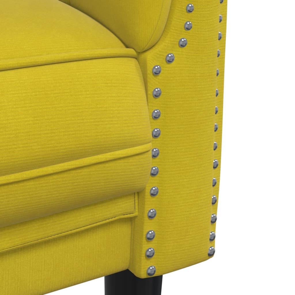 3-dijelni set sofa s žuti baršunast