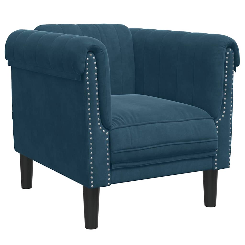 3-dijelni set sofa plavi baršunasti
