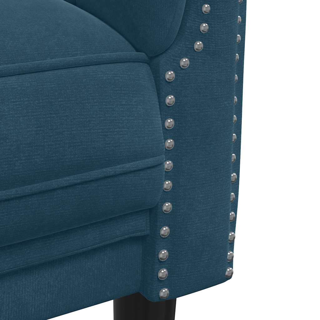 3-dijelni set sofa plavi baršunasti