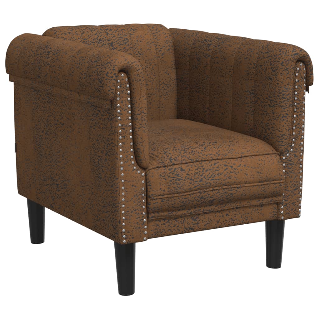 3-dijelni set sofa smeđi baršunasti