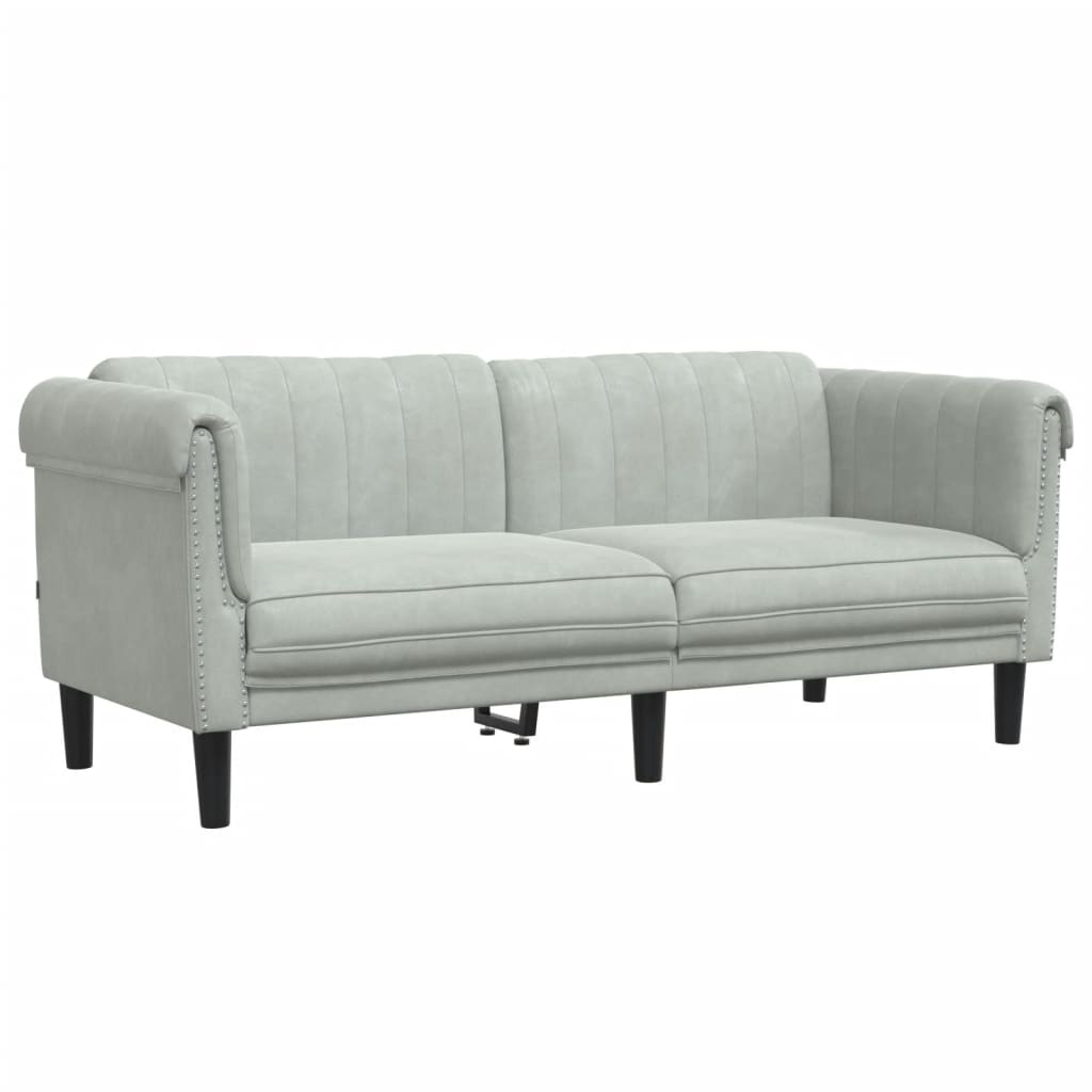 2-dijelni set sofa svjetlosivi baršunasti