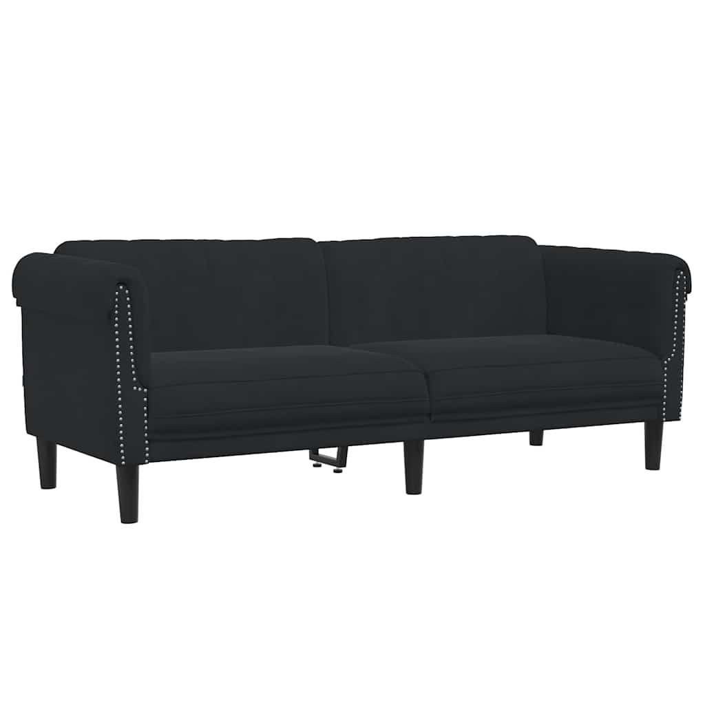 2-dijelni set sofa crni baršunasti