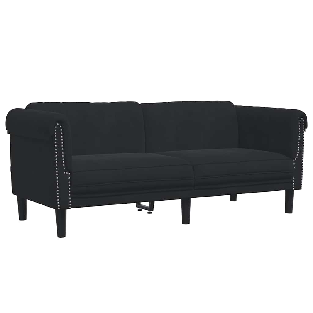 2-dijelni set sofa crni baršunasti