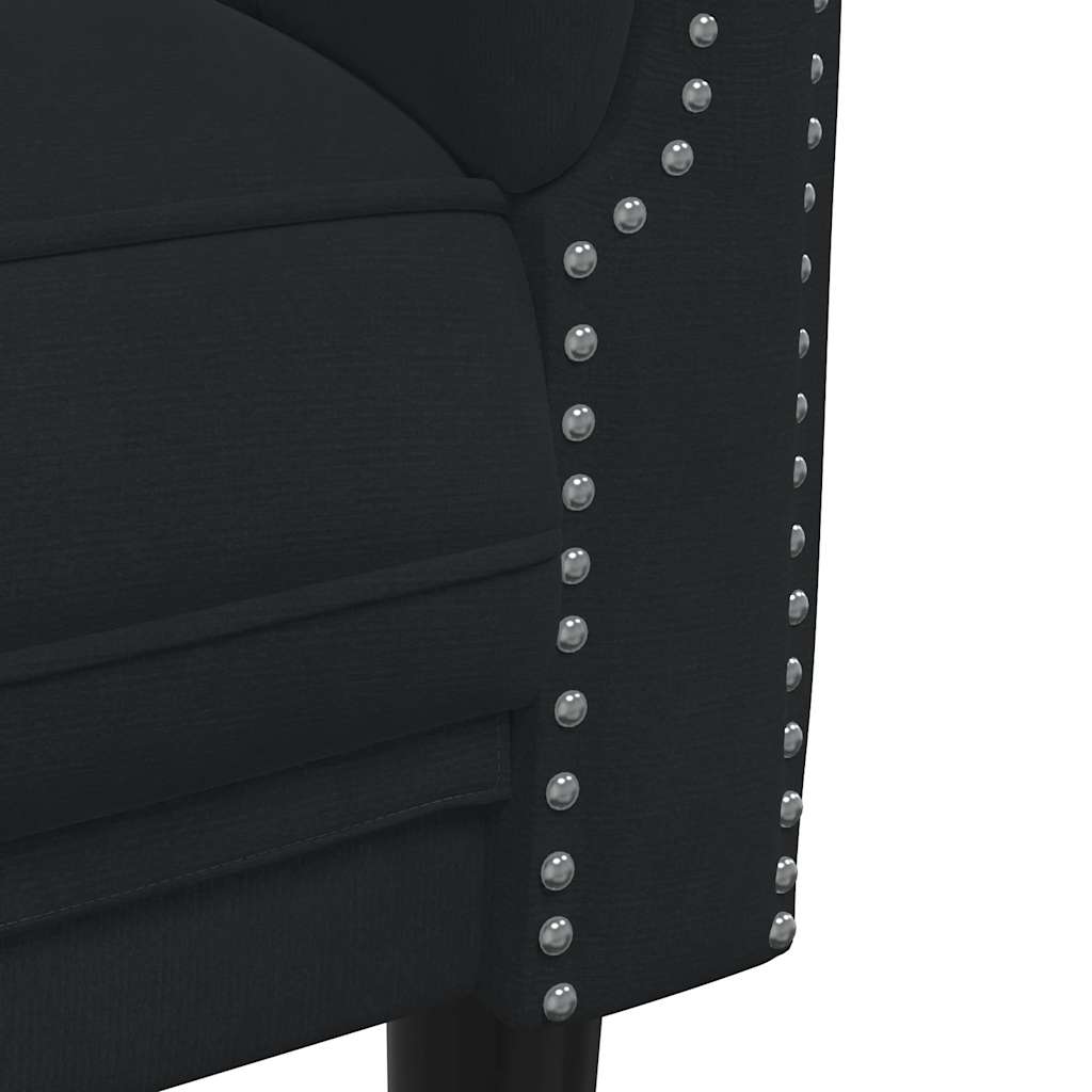 2-dijelni set sofa crni baršunasti